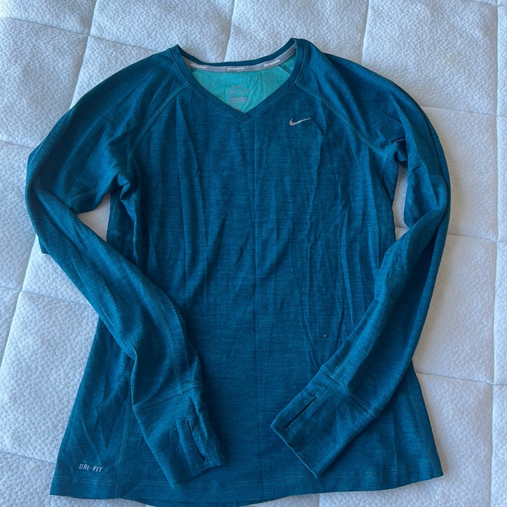 Nike Running Dri-Fit long sleeve top (teal, M)